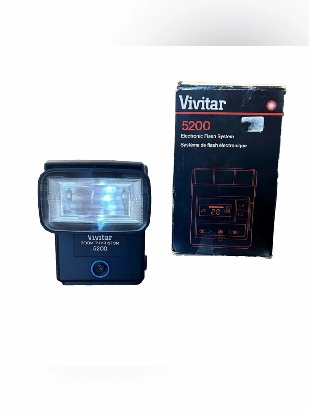 Vintage Vivitar Zoom Thyristor 5200 Flash Original Box Manual Inserts 984467